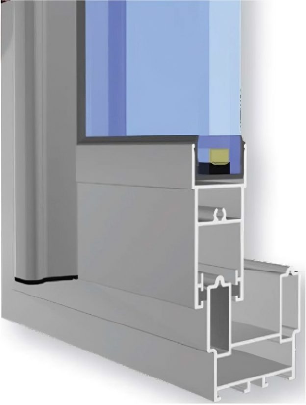 Snittegning av en 2 spor skyvedør.