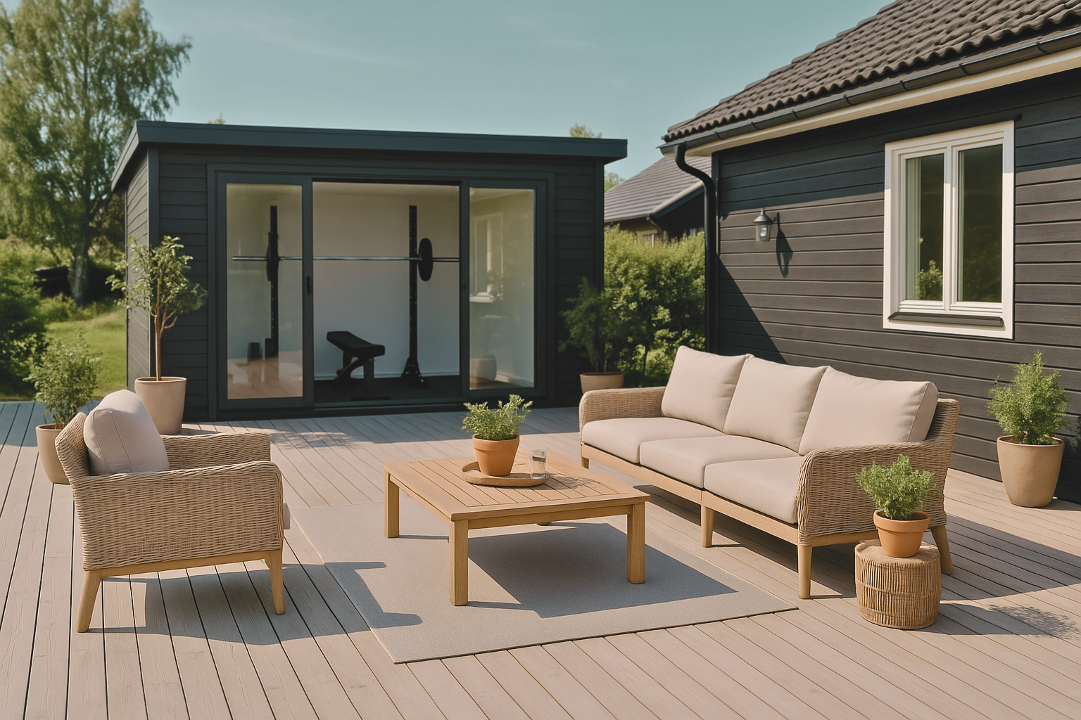 Utestue som treningsrom